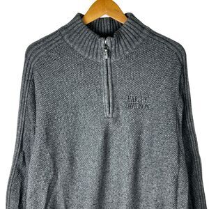 Vintage Y2K Harley Davidson Sz 2XL Sweater Pullover Zip Motorcycle Biker Knit